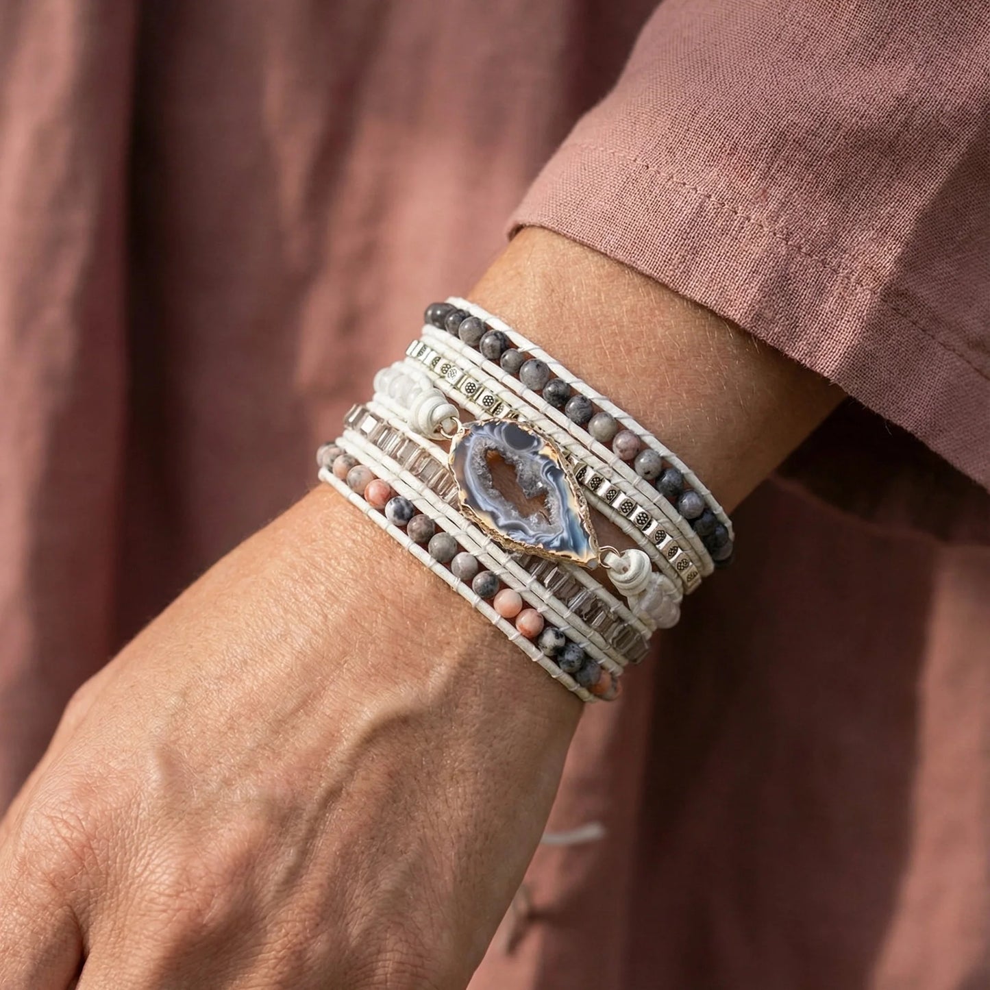 Magische Mix — Veelkleurige Natuursteen Armband