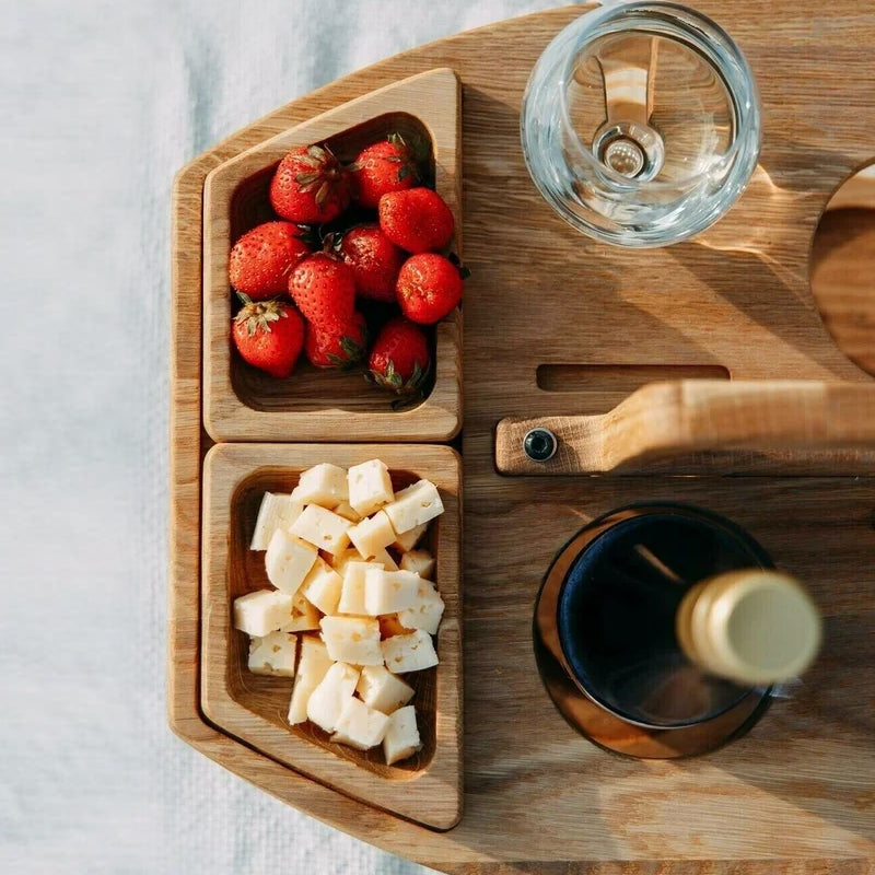 PicnicPal™ Houten Picknicktafel met Wijnhouder