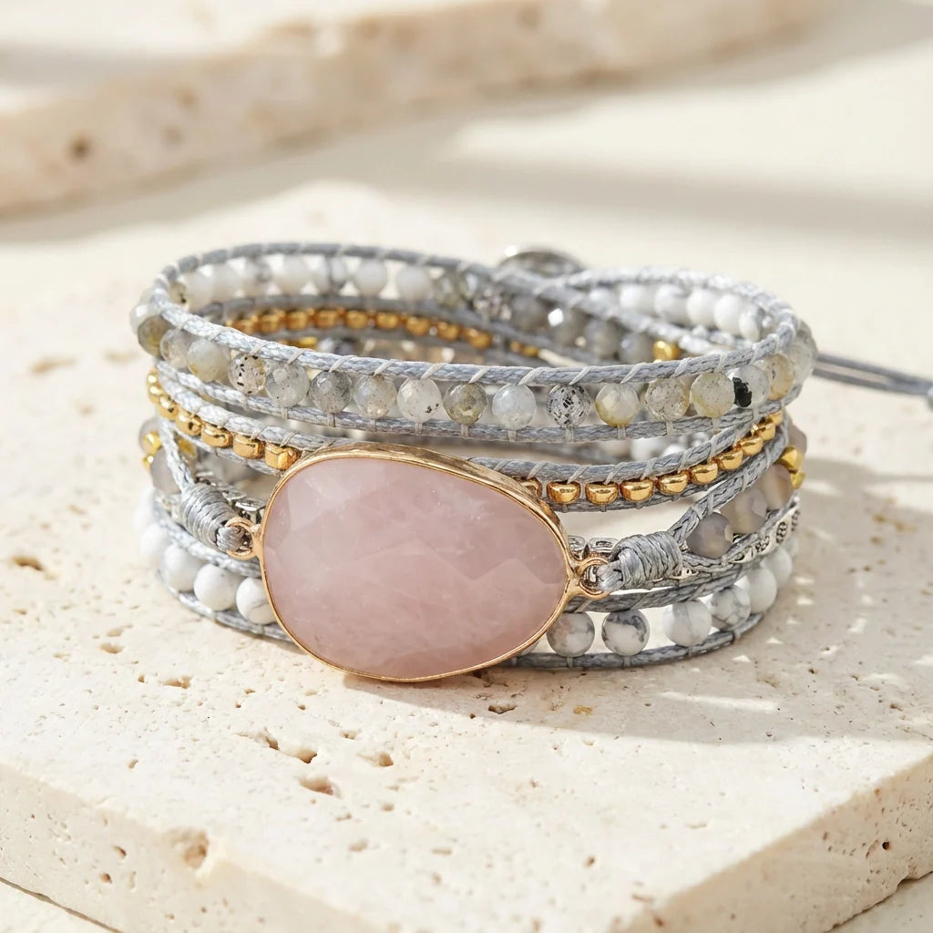 Met Liefde Gemaakt — Rozenkwarts Wikkelarmband (Vegan)