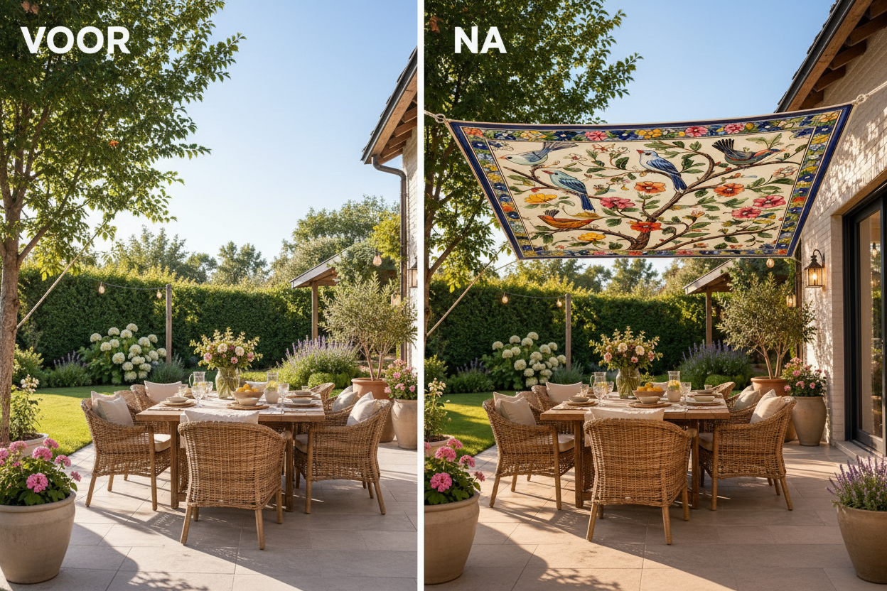 Boho Schaduwzeil 185×240 cm | UV-Bescherming + Waterafstotend