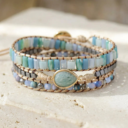 Innerlijke Balans — Amazoniet Wikkelarmband