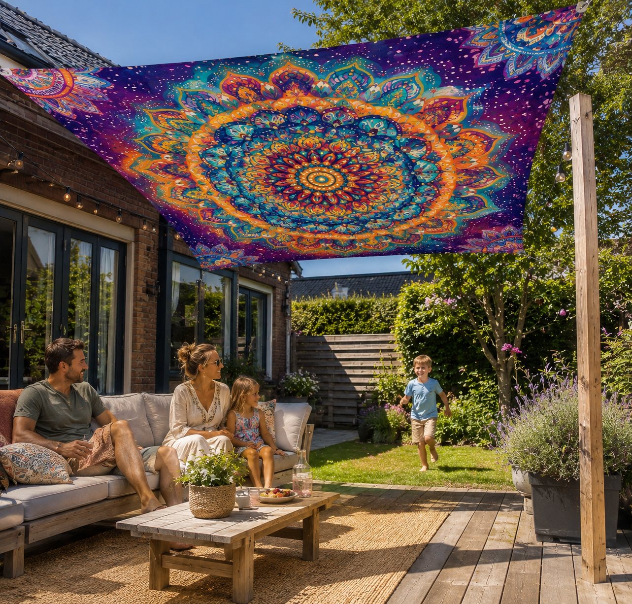 Boho Schaduwzeil 185×240 cm | UV-Bescherming + Waterafstotend