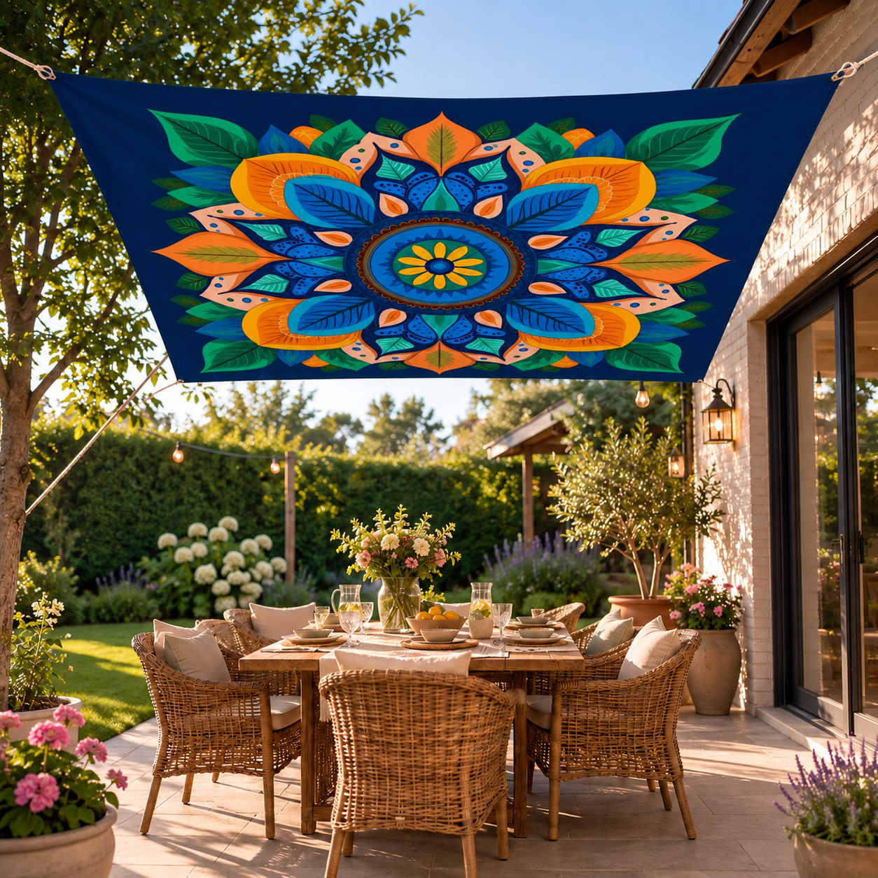 Boho Schaduwzeil 185×240 cm | UV-Bescherming + Waterafstotend