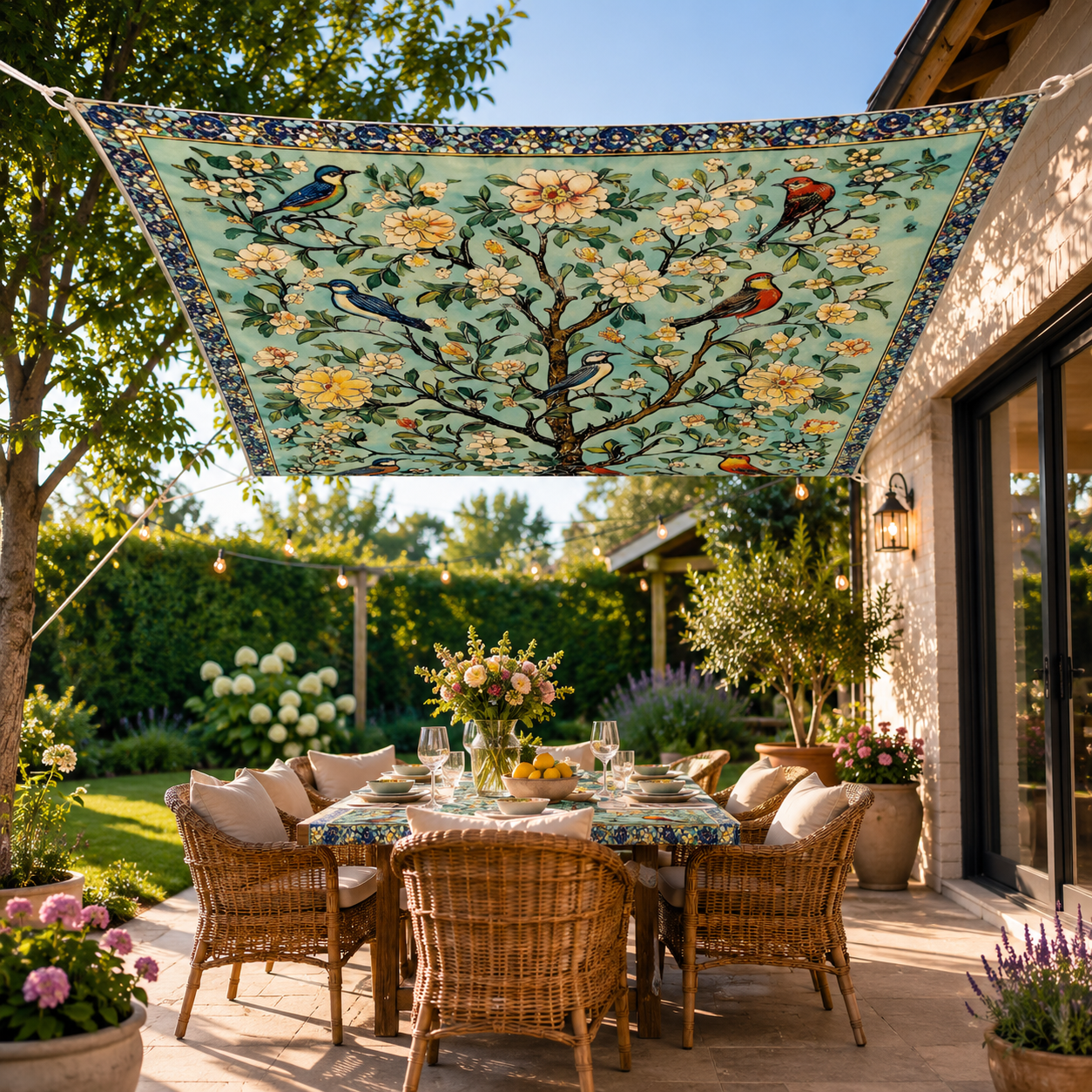 Boho Schaduwzeil 185×240 cm | UV-Bescherming + Waterafstotend
