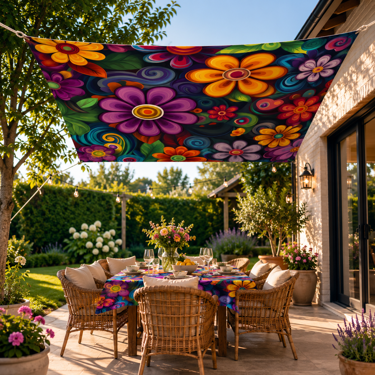 Boho Schaduwzeil 185×240 cm | UV-Bescherming + Waterafstotend