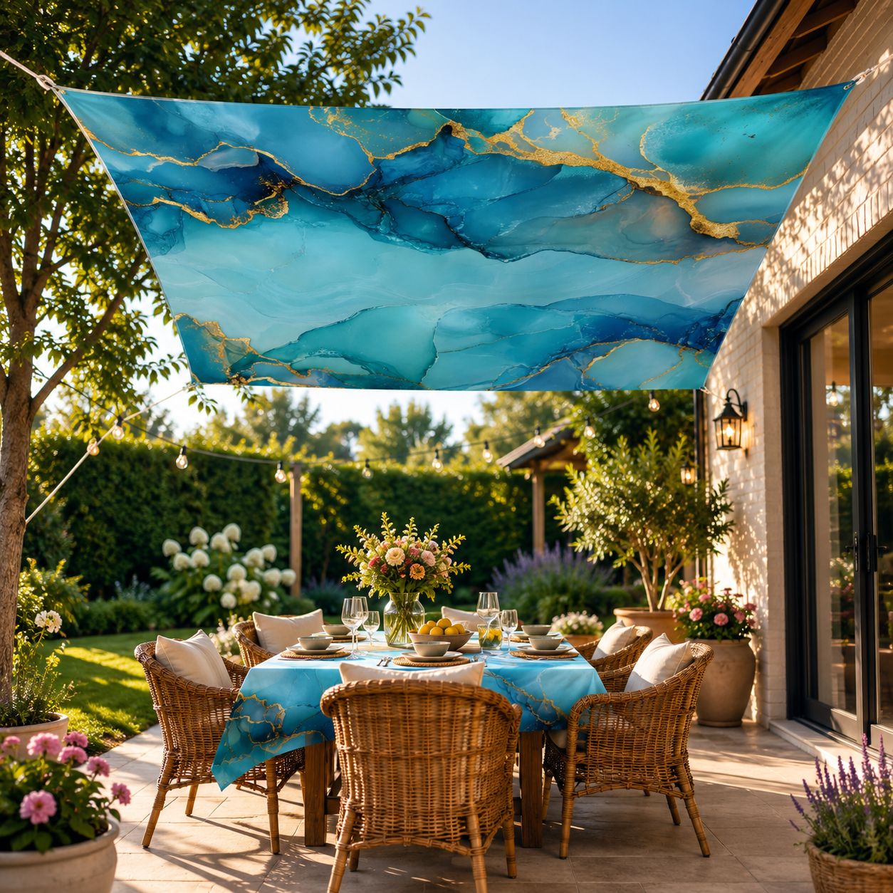 Boho Schaduwzeil 185×240 cm | UV-Bescherming + Waterafstotend