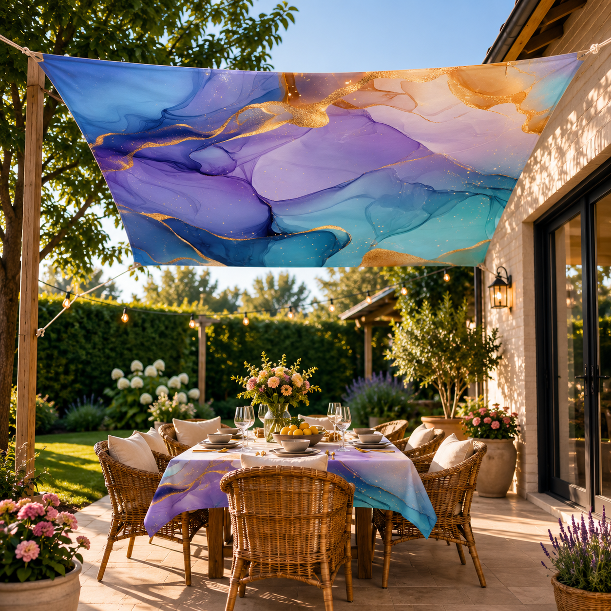 Boho Schaduwzeil 185×240 cm | UV-Bescherming + Waterafstotend
