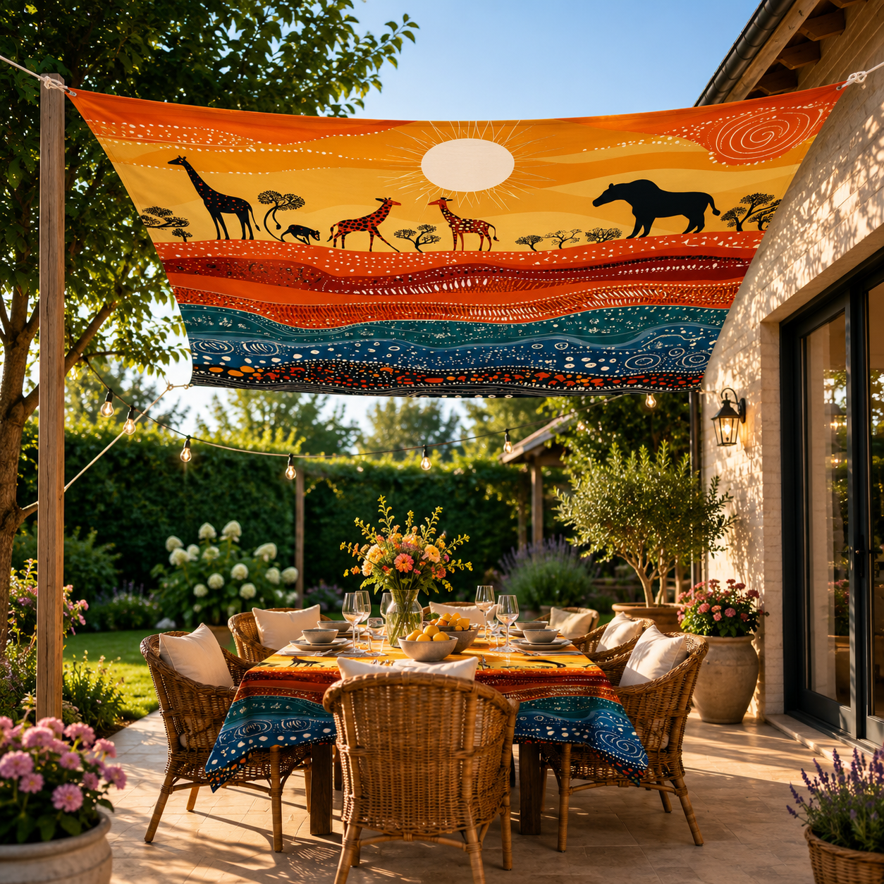Boho Schaduwzeil 185×240 cm | UV-Bescherming + Waterafstotend