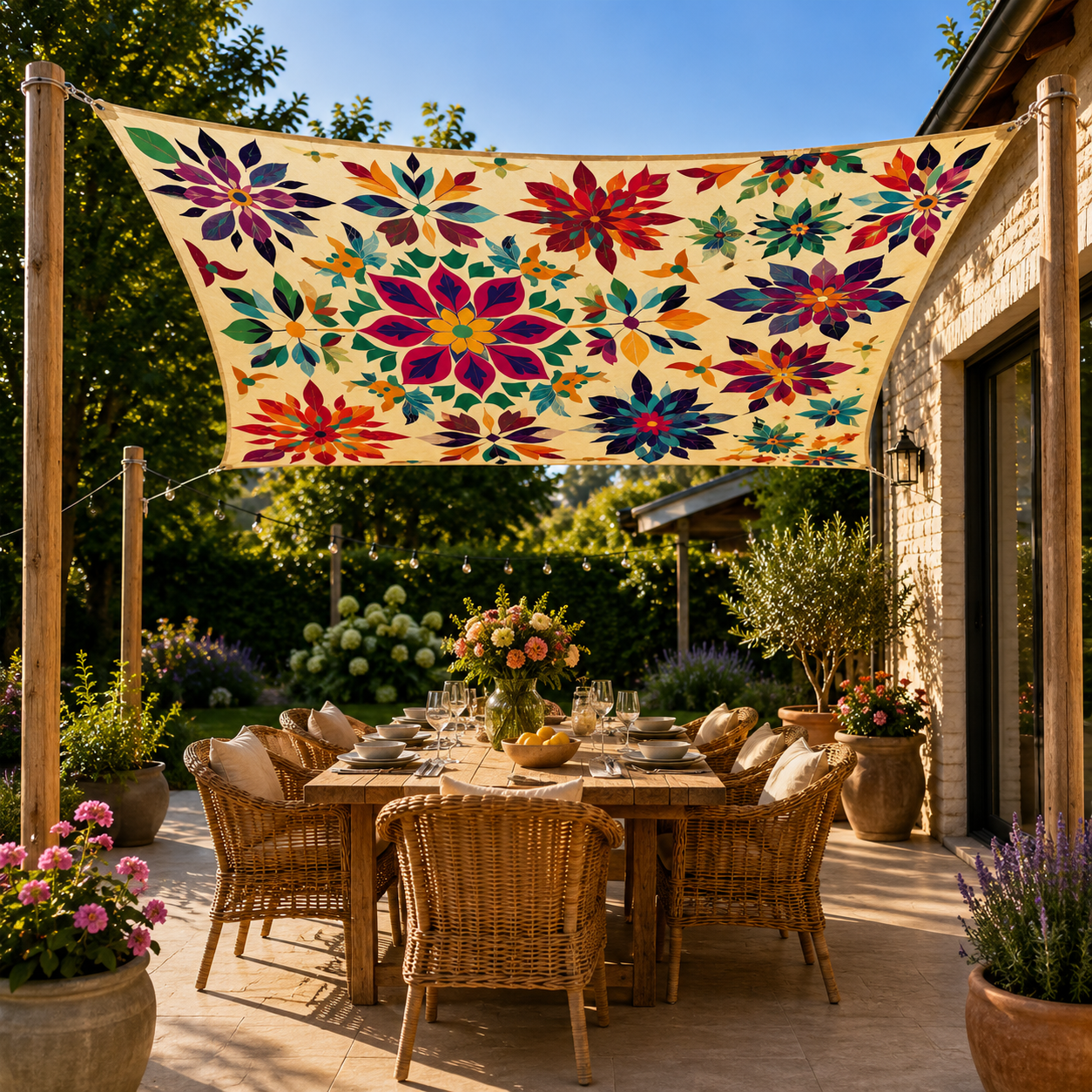 Boho Schaduwzeil 185×240 cm | UV-Bescherming + Waterafstotend