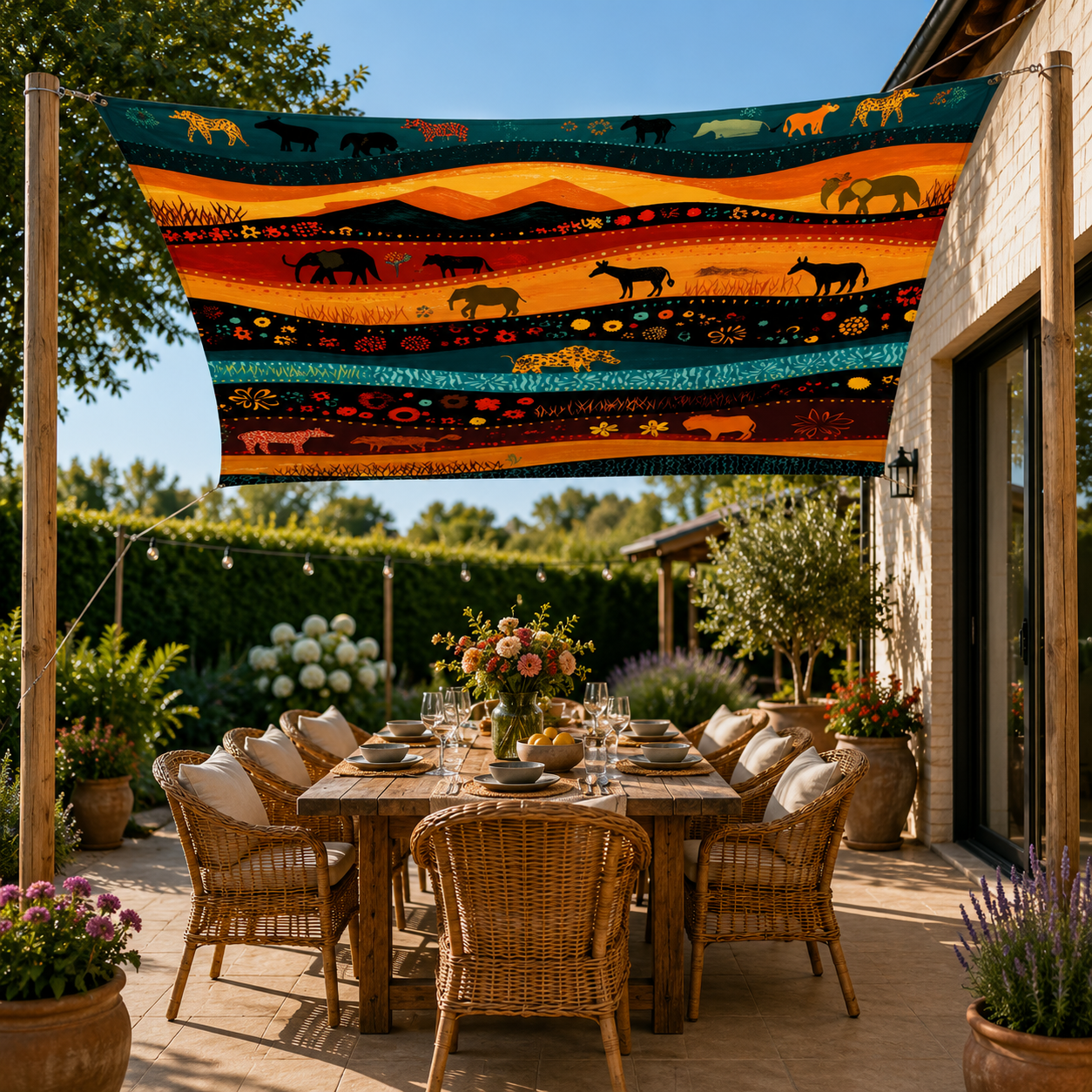 Boho Schaduwzeil 185×240 cm | UV-Bescherming + Waterafstotend