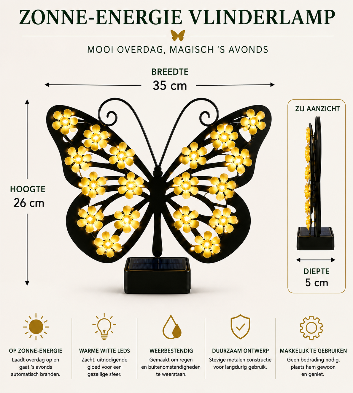 ButterflyBloom™ | Decoratieve zonne-energie vlinderlamp met bloemvormige LED