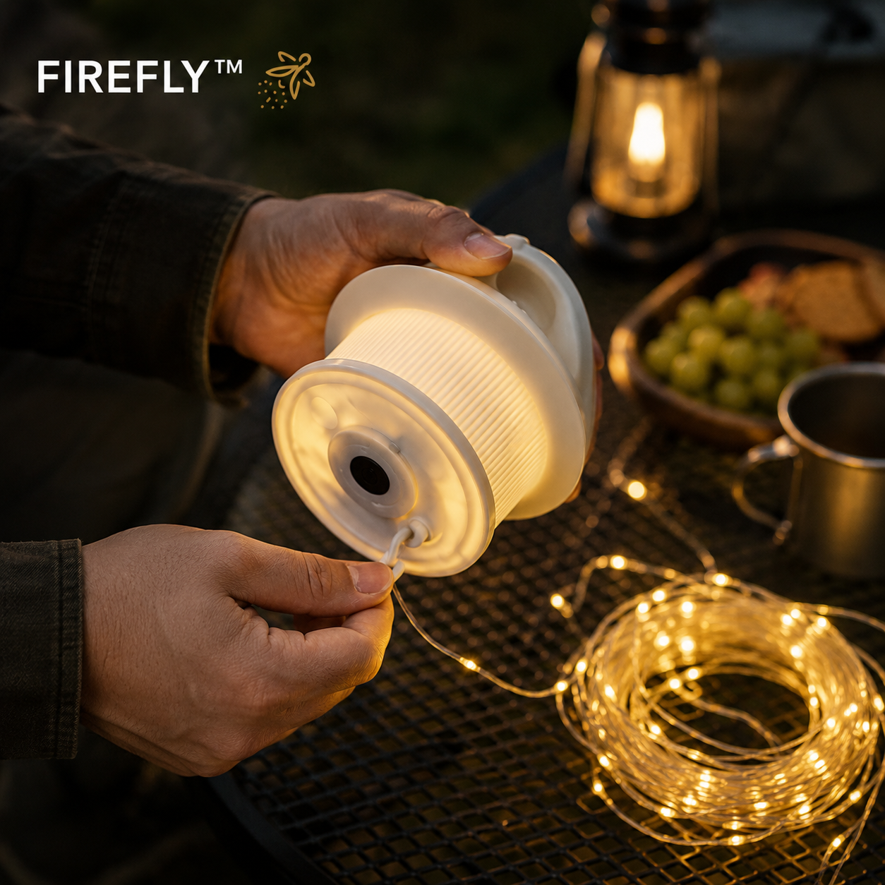 FIREFLY™ String Lights in gebruik bij camping