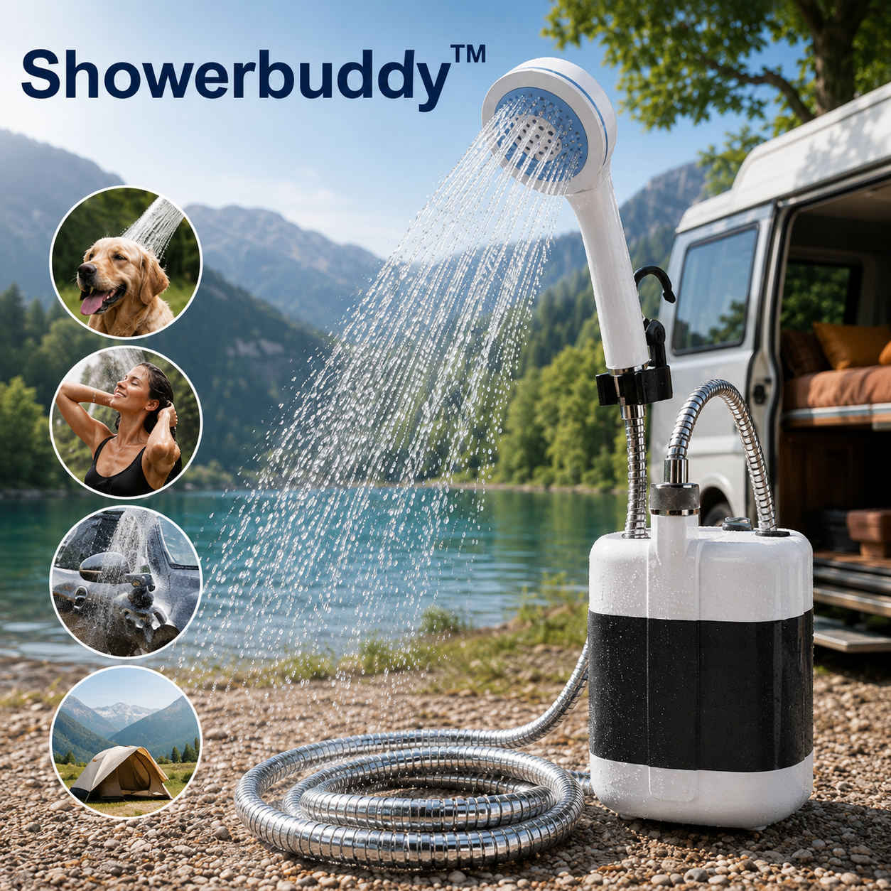 ShowerBuddy™ Draagbare Douchepomp
