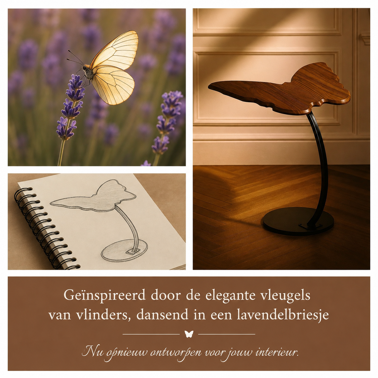 ButterflyNest™ Bijzettafel – Elegante Vlindertafel voor een Stijlvol Interieur