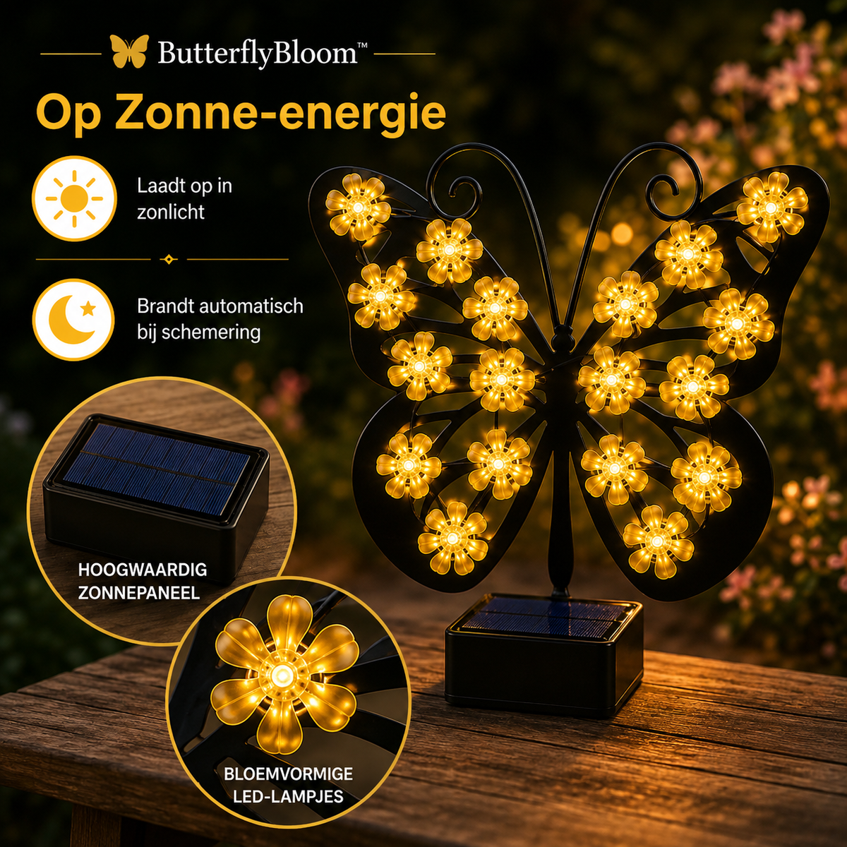 ButterflyBloom™ Solar Wandlamp