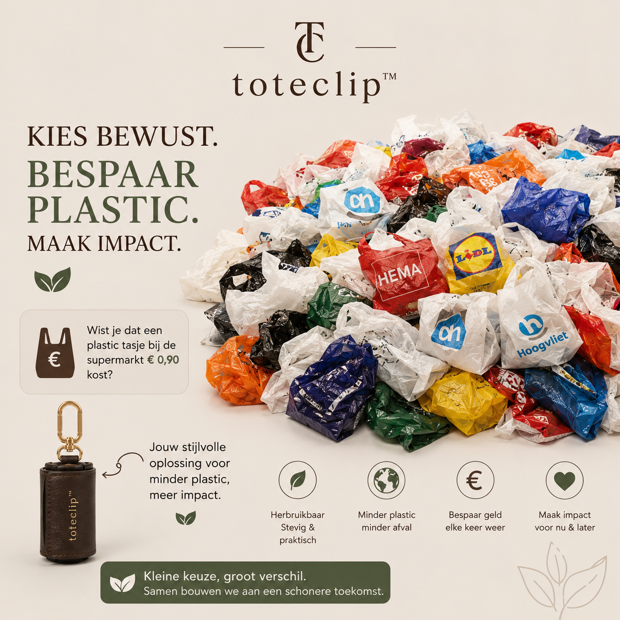 ToteClip™ – Nooit meer zonder tas