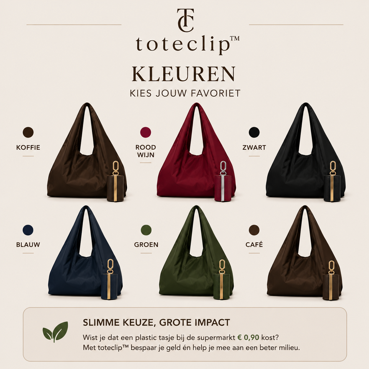 ToteClip™ – Nooit meer zonder tas