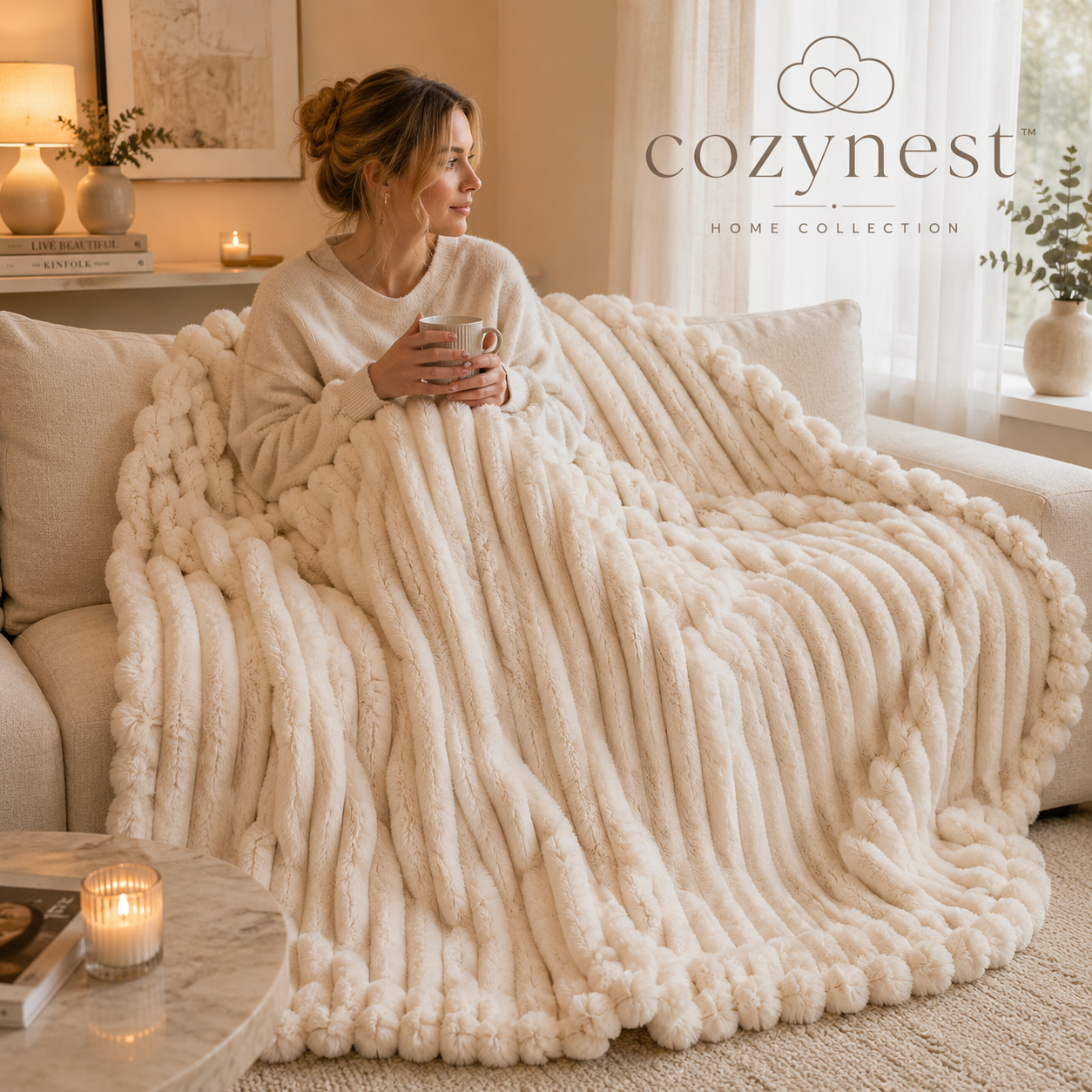 CozyNest™ Pluche Bont Deken — Fluweelzacht & Warm