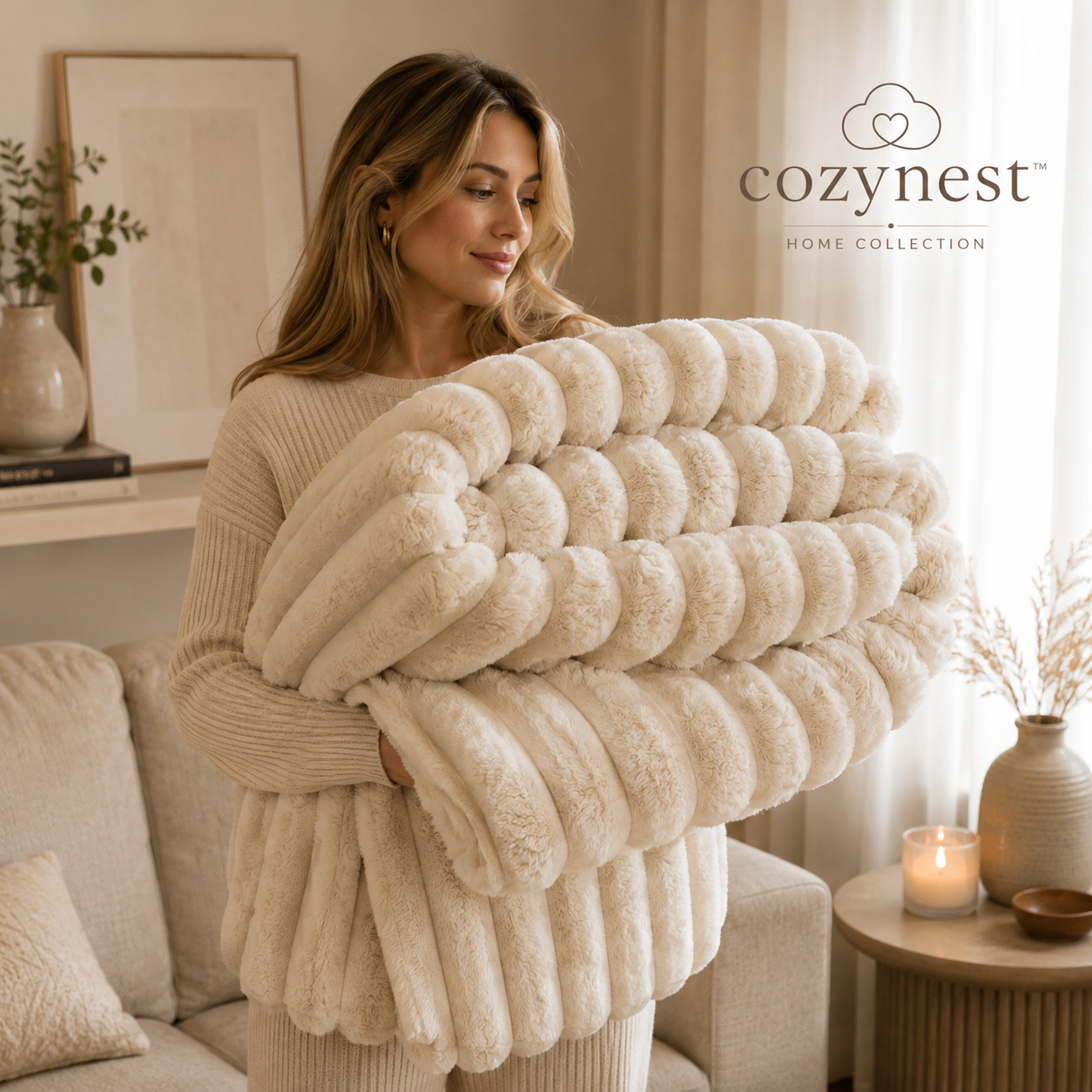 CozyNest™ Pluche Bont Deken — Fluweelzacht & Warm