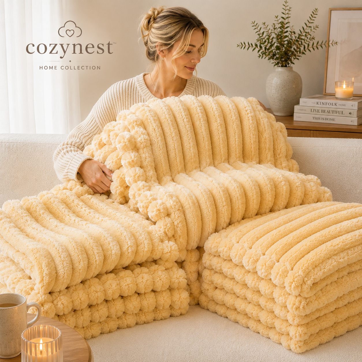 CozyNest™ Pluche Bont Deken — Fluweelzacht & Warm