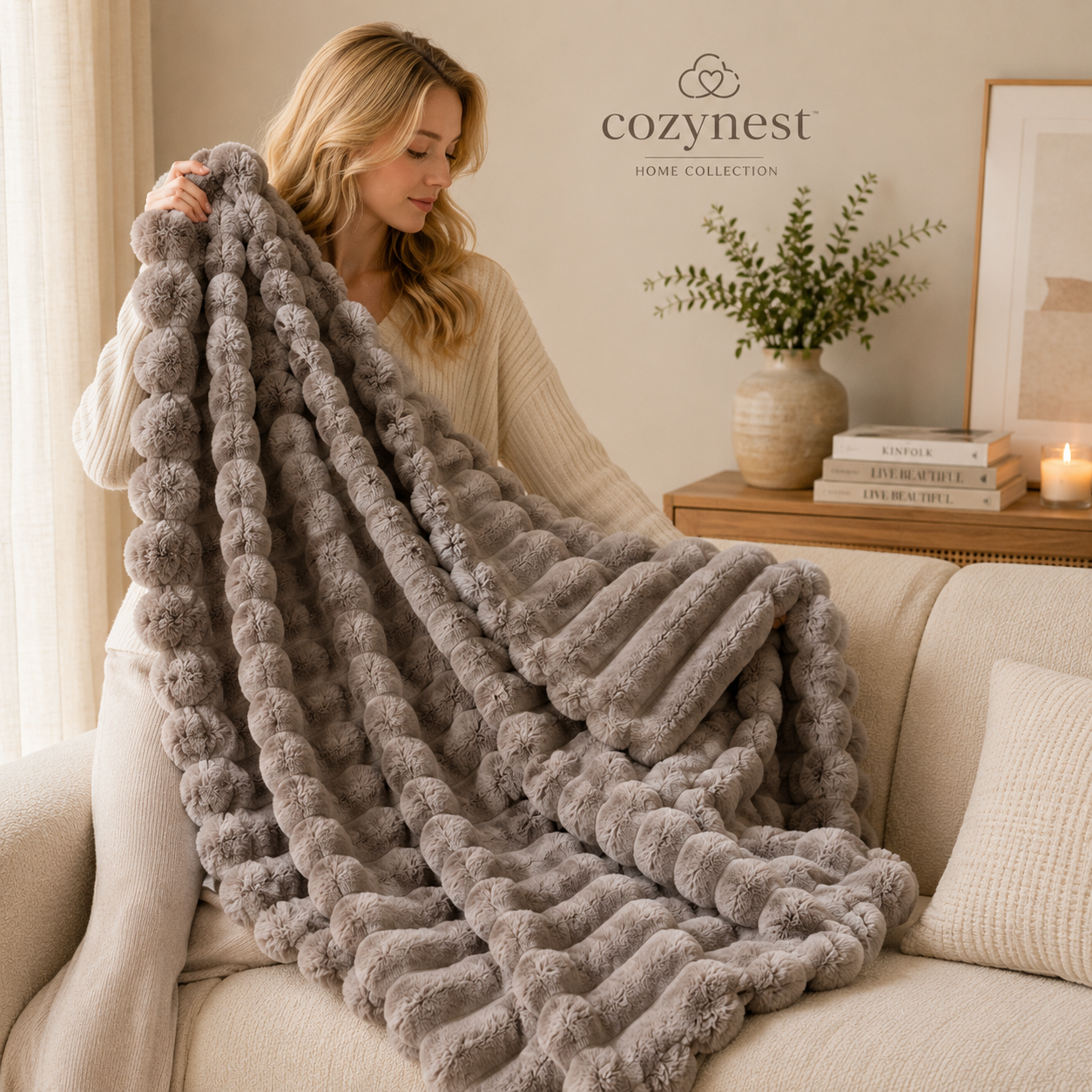 CozyNest™ Pluche Bont Deken — Fluweelzacht & Warm