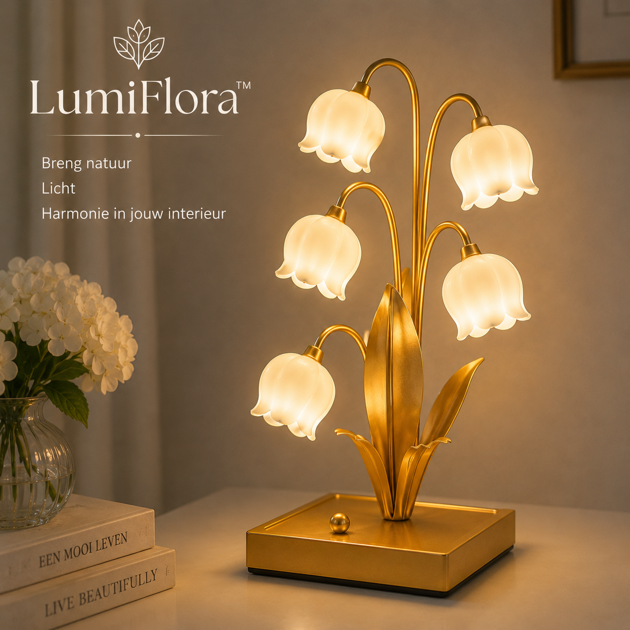 LumiFlora™ | Sfeervolle Lelietje-van-Dalen Tafellamp