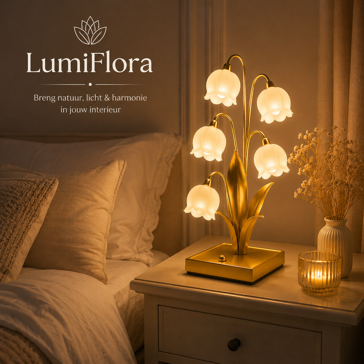 LumiFlora™ | Sfeervolle Lelietje-van-Dalen Tafellamp