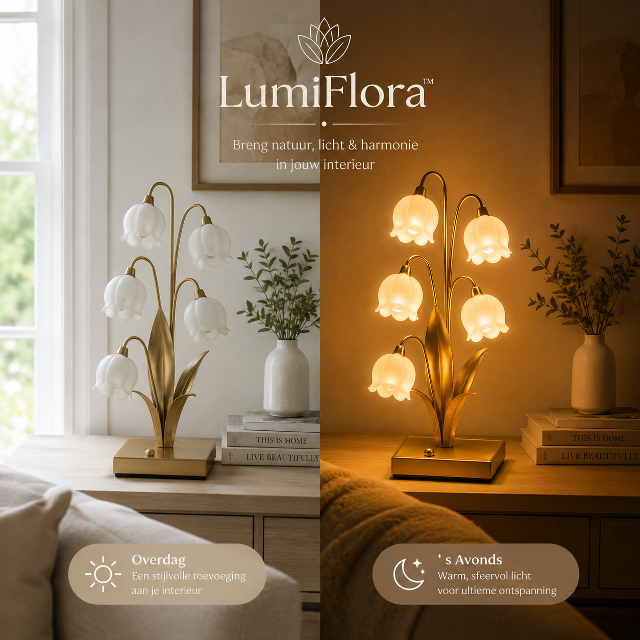 LumiFlora™ | Sfeervolle Lelietje-van-Dalen Tafellamp
