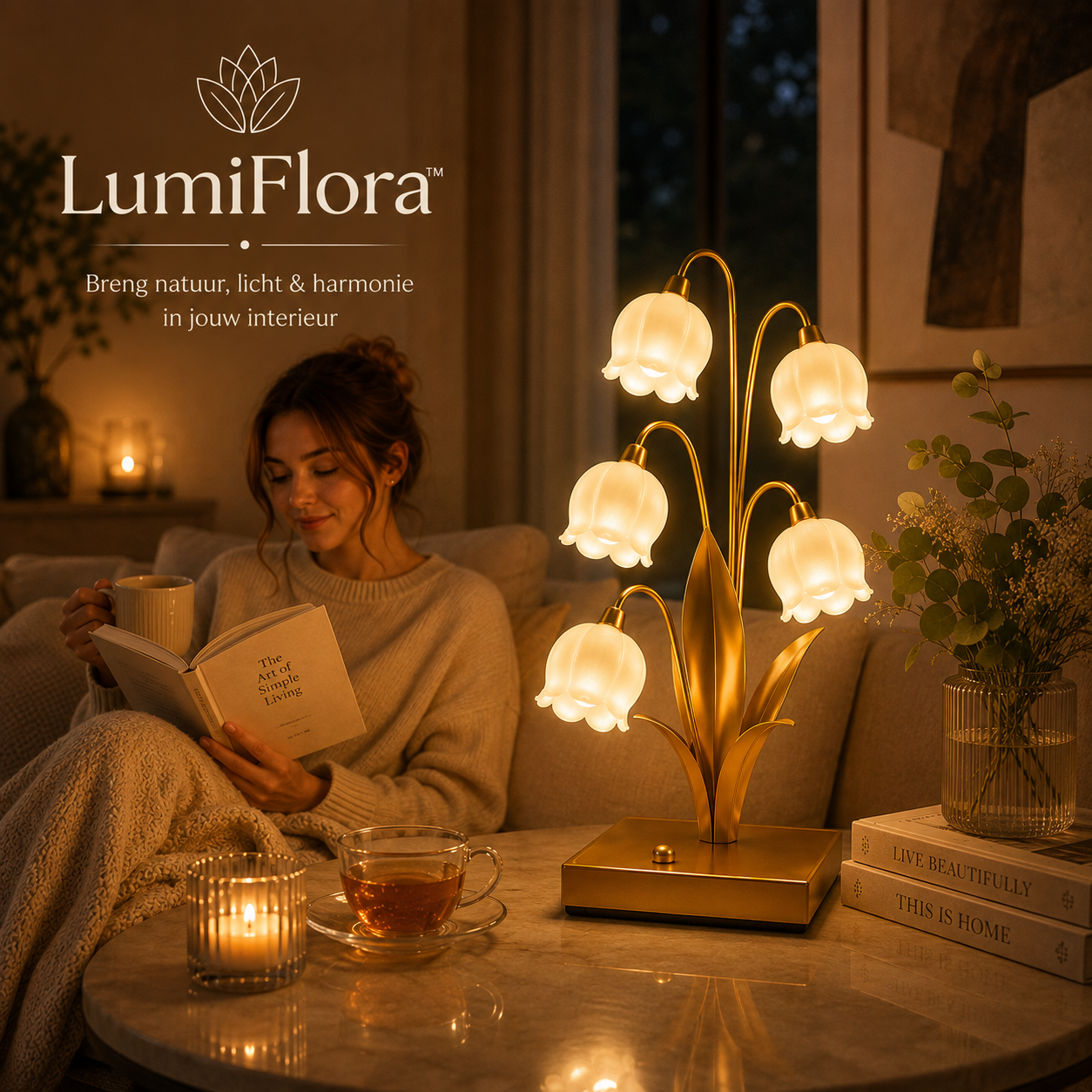LumiFlora™ | Sfeervolle Lelietje-van-Dalen Tafellamp