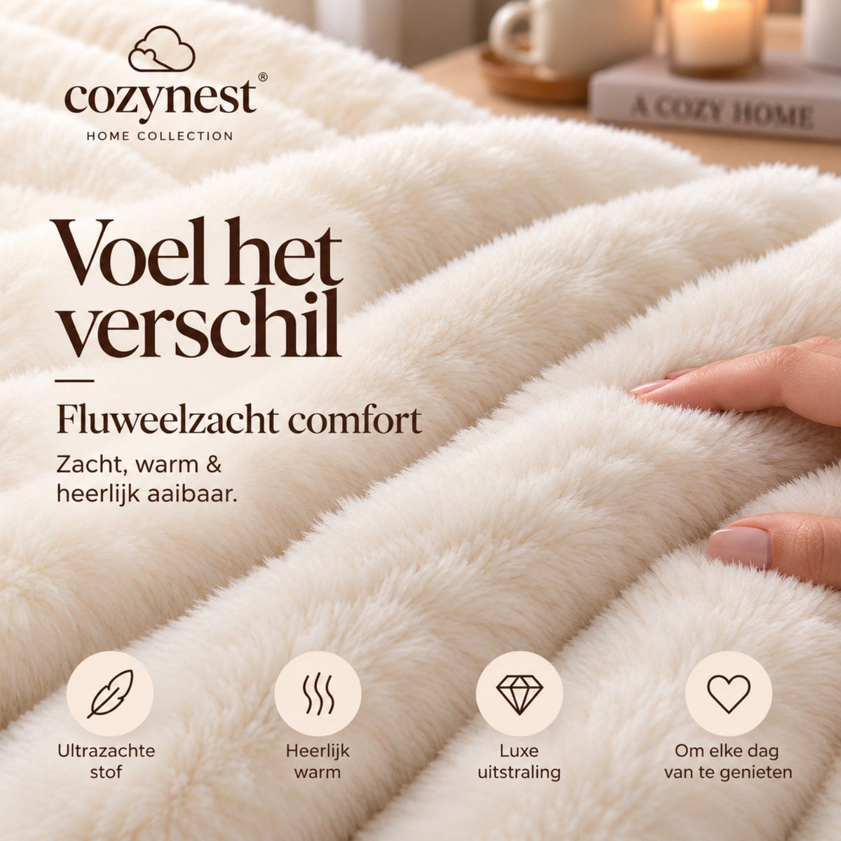 CozyNest Luxe Faux-Rabbit-Fur Bedsprei