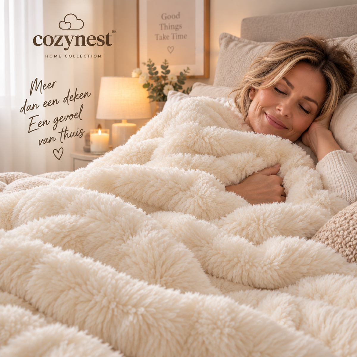 CozyNest Luxe Faux-Rabbit-Fur Bedsprei