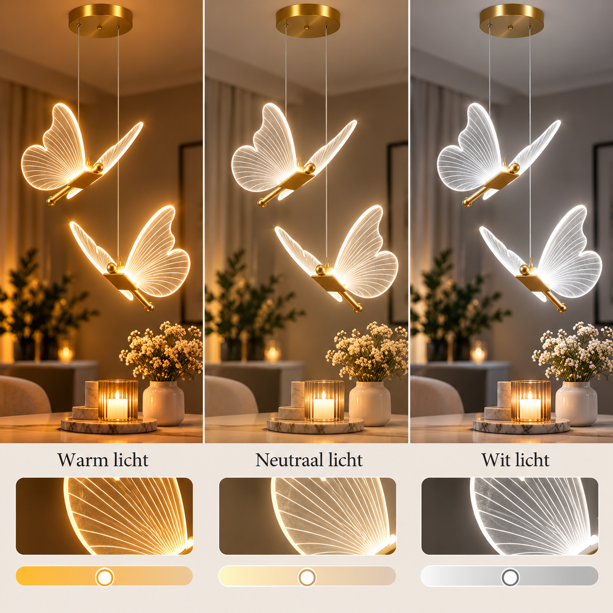 ButterflyGlow lichtkleur opties