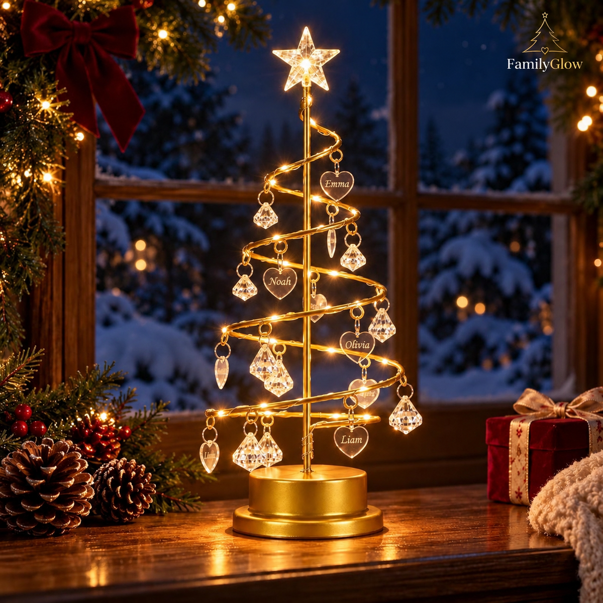 FamilyGlow- Gepersonaliseerde Kerstboomlamp
