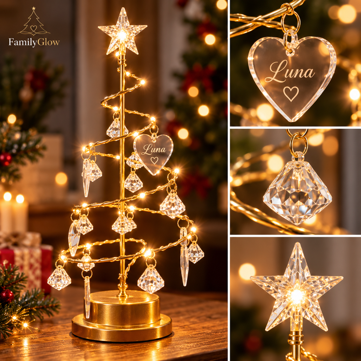 FamilyGlow- Gepersonaliseerde Kerstboomlamp