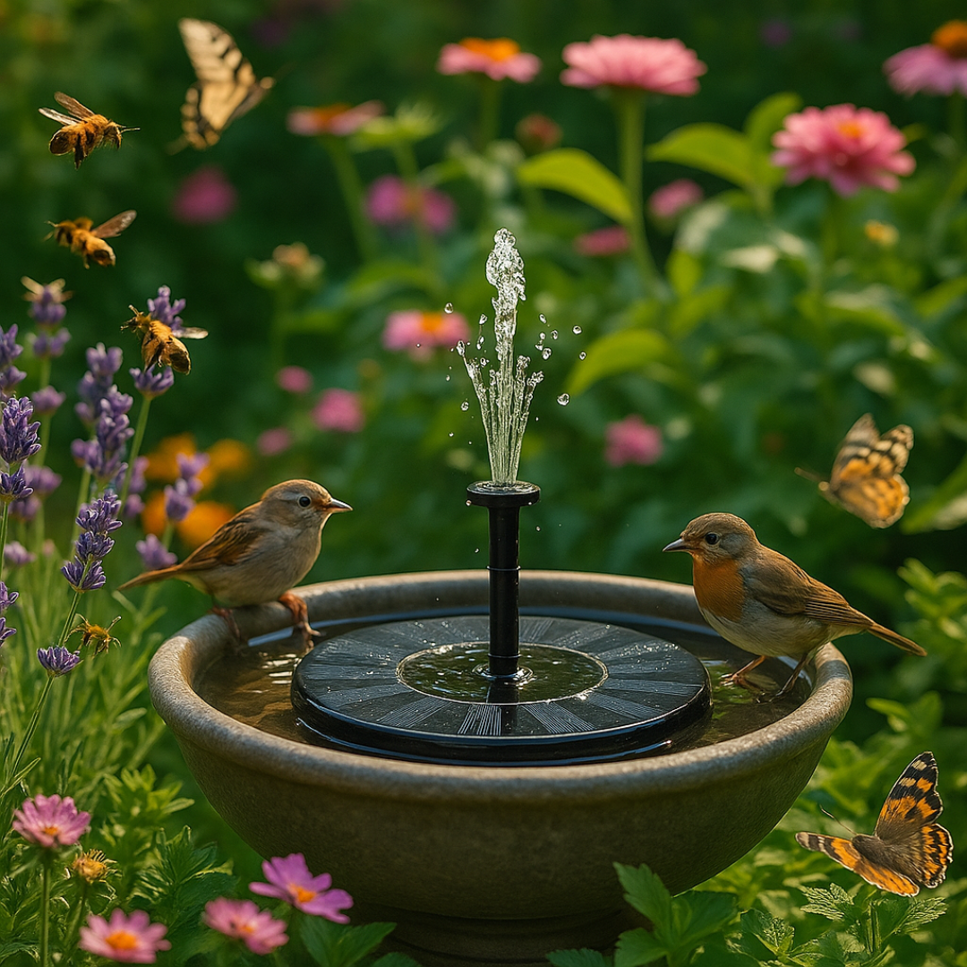 BirdSanctuary™ Solar Vogelbad met Fontein – Tover je Tuin in een Vogelparadijs