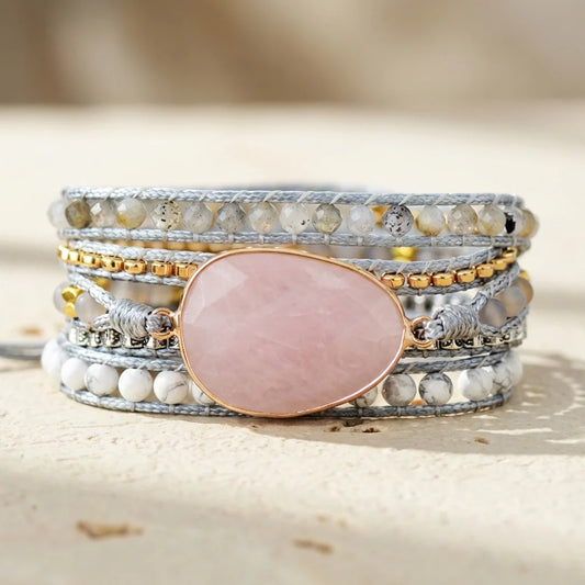 Met Liefde Gemaakt — Rozenkwarts Wikkelarmband (Vegan)