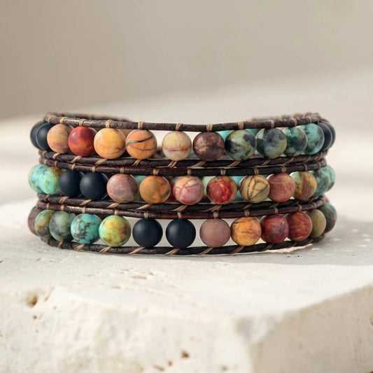 Aarde onder Mijn Voeten — Jaspis Wikkelarmband