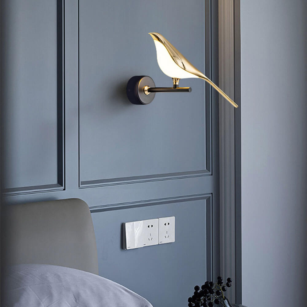 LumiBird™ Wandlamp met Gouden Vogel