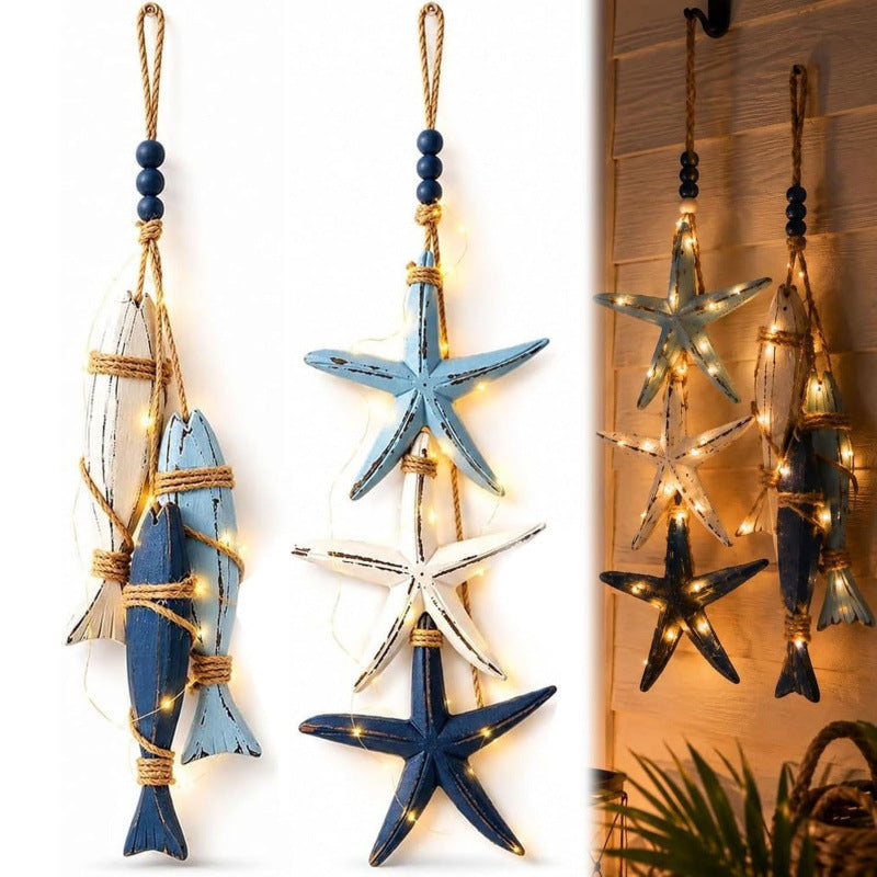 CoastalGlow™ Verlichte Houten Sterrenvis Decor
