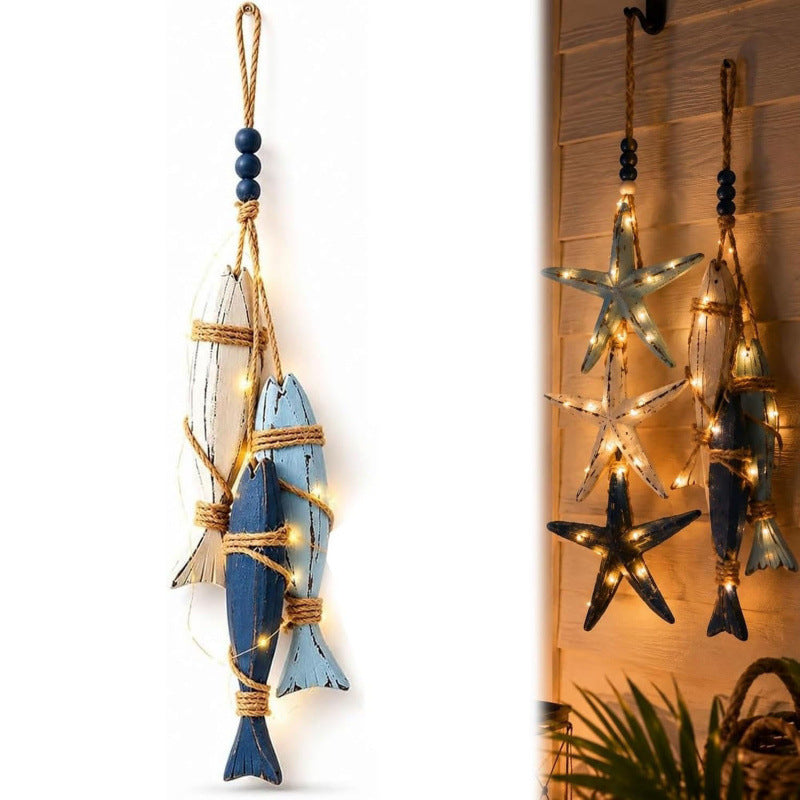 CoastalGlow™ Verlichte Houten Sterrenvis Decor
