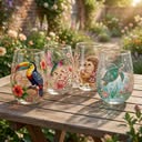 NatureArt™ Handgeschilderde Drinkglazen – Uniek Kunstwerk in Glas