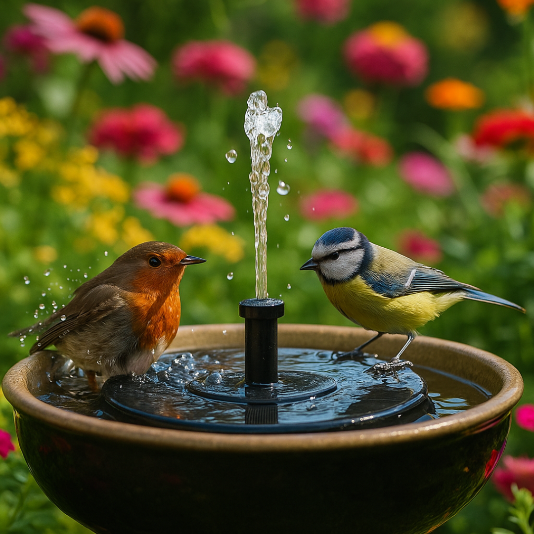 BirdSanctuary™ Solar Vogelbad met Fontein – Tover je Tuin in een Vogelparadijs