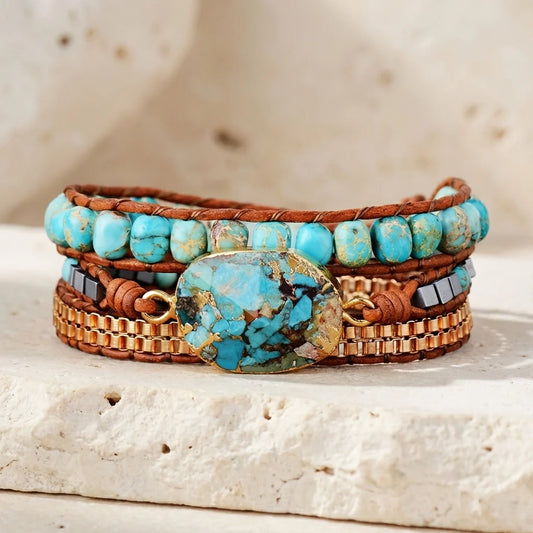 Spreek Jouw Waarheid — Expressieve Turquoise Armband