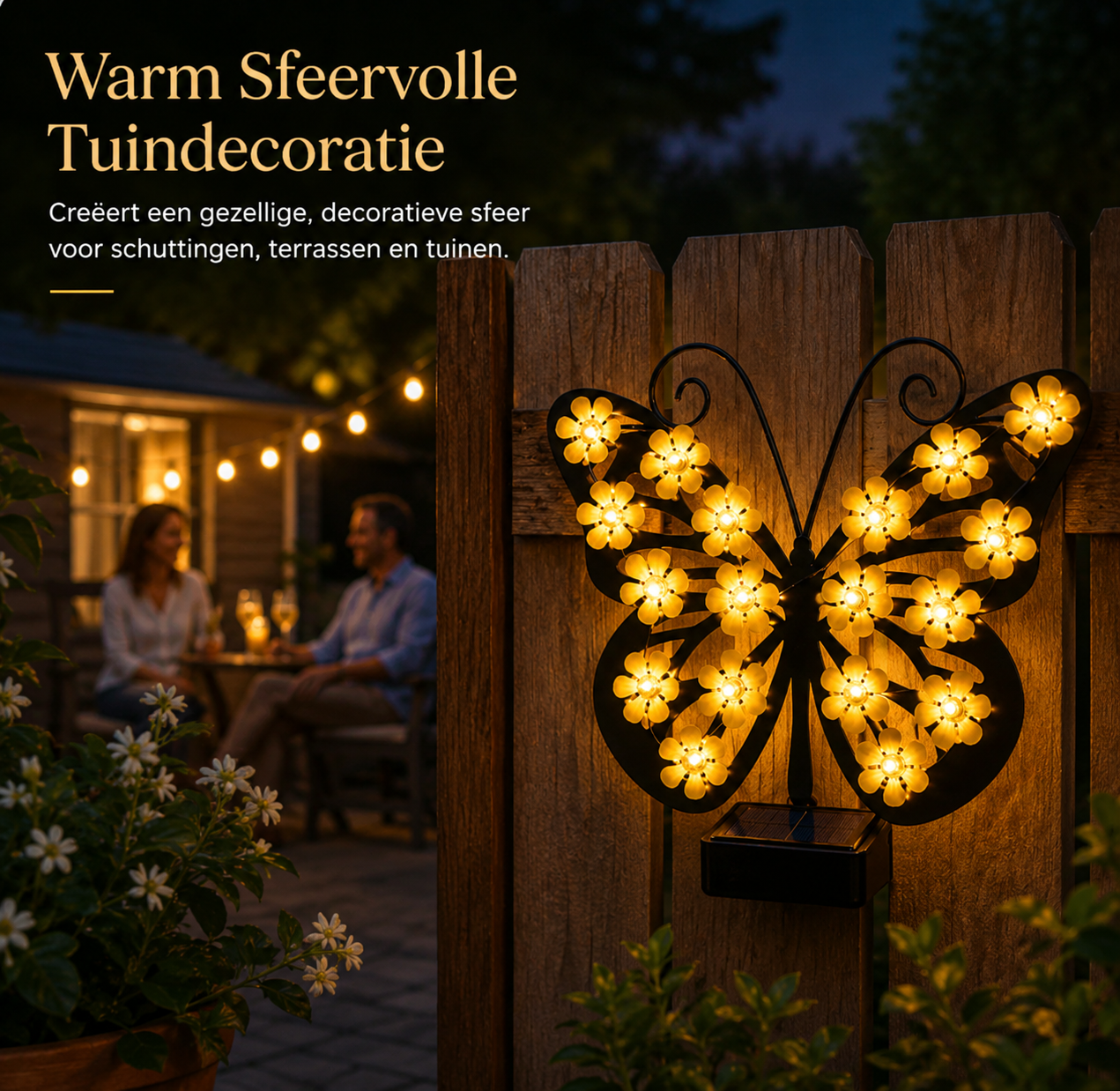 ButterflyBloom™ | Decoratieve zonne-energie vlinderlamp met bloemvormige LED
