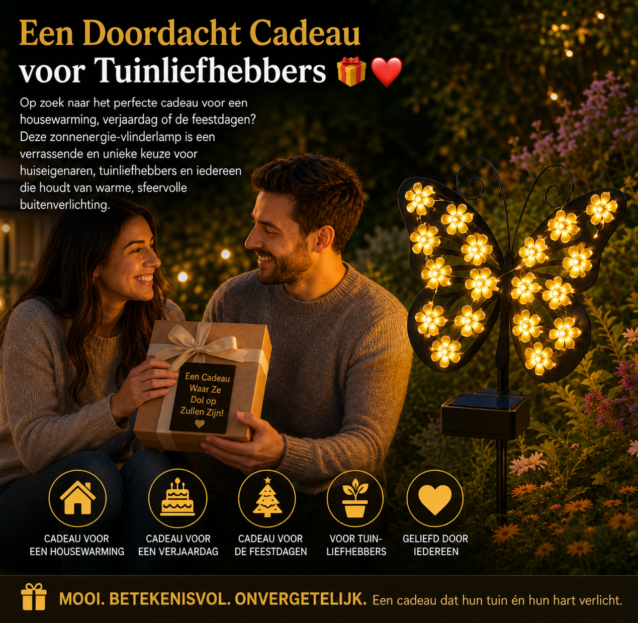 ButterflyBloom™ | Decoratieve zonne-energie vlinderlamp met bloemvormige LED