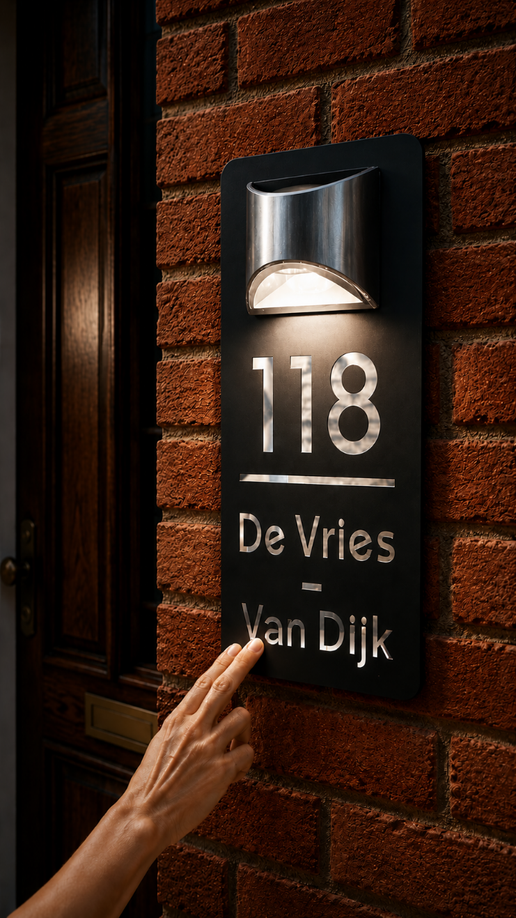 SolarSign-Gepersonaliseerd Huisnummerbord