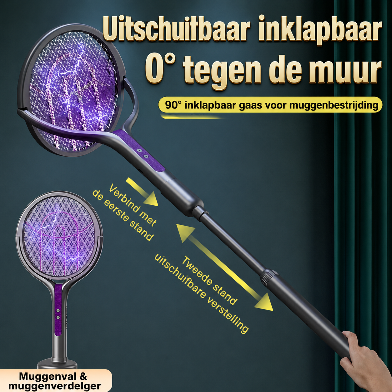 Bugbuster™ | Elektrische Muggen & Vliegen Killer met Uitschuifbare Steel – 50% Korting