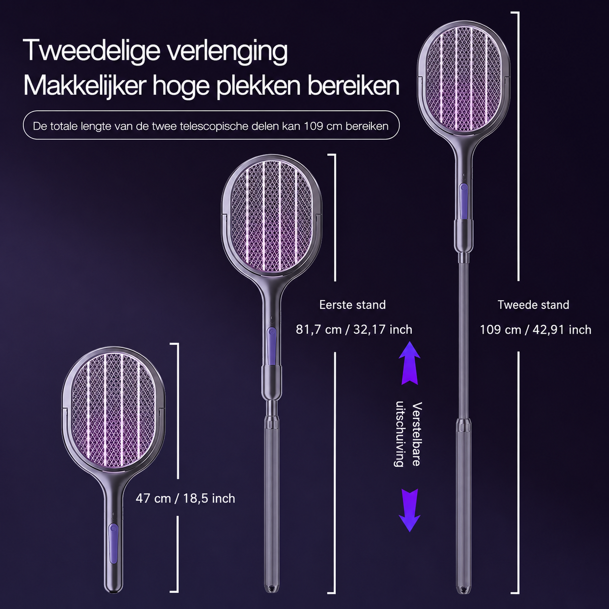 Bugbuster™ | Elektrische Muggen & Vliegen Killer met Uitschuifbare Steel – 50% Korting
