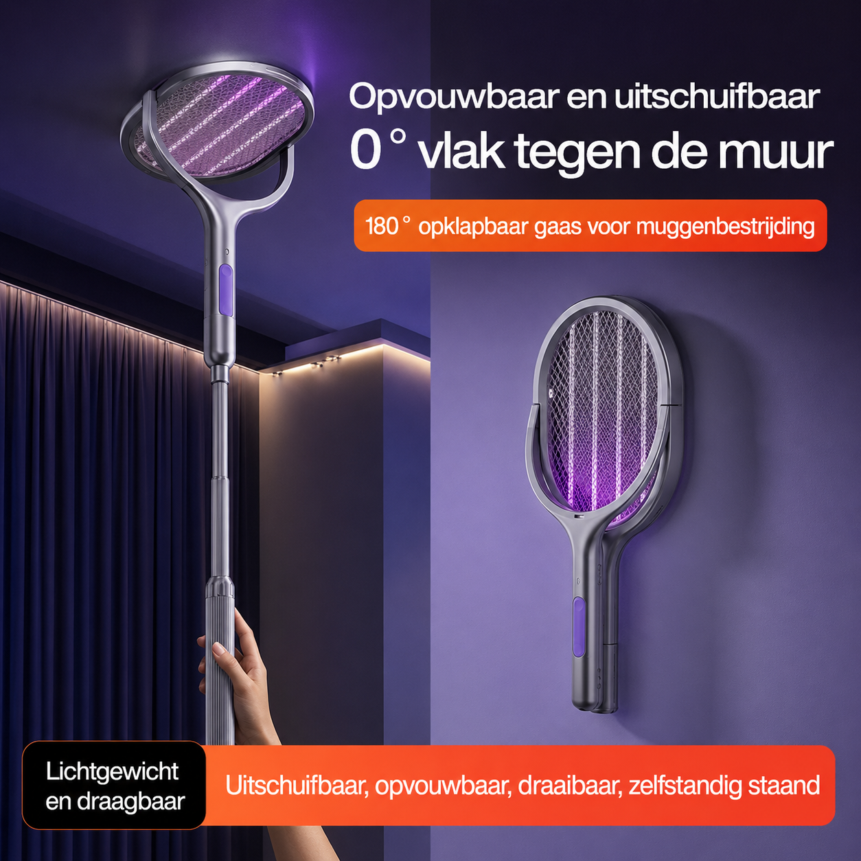 Bugbuster™ | Elektrische Muggen & Vliegen Killer met Uitschuifbare Steel – 50% Korting
