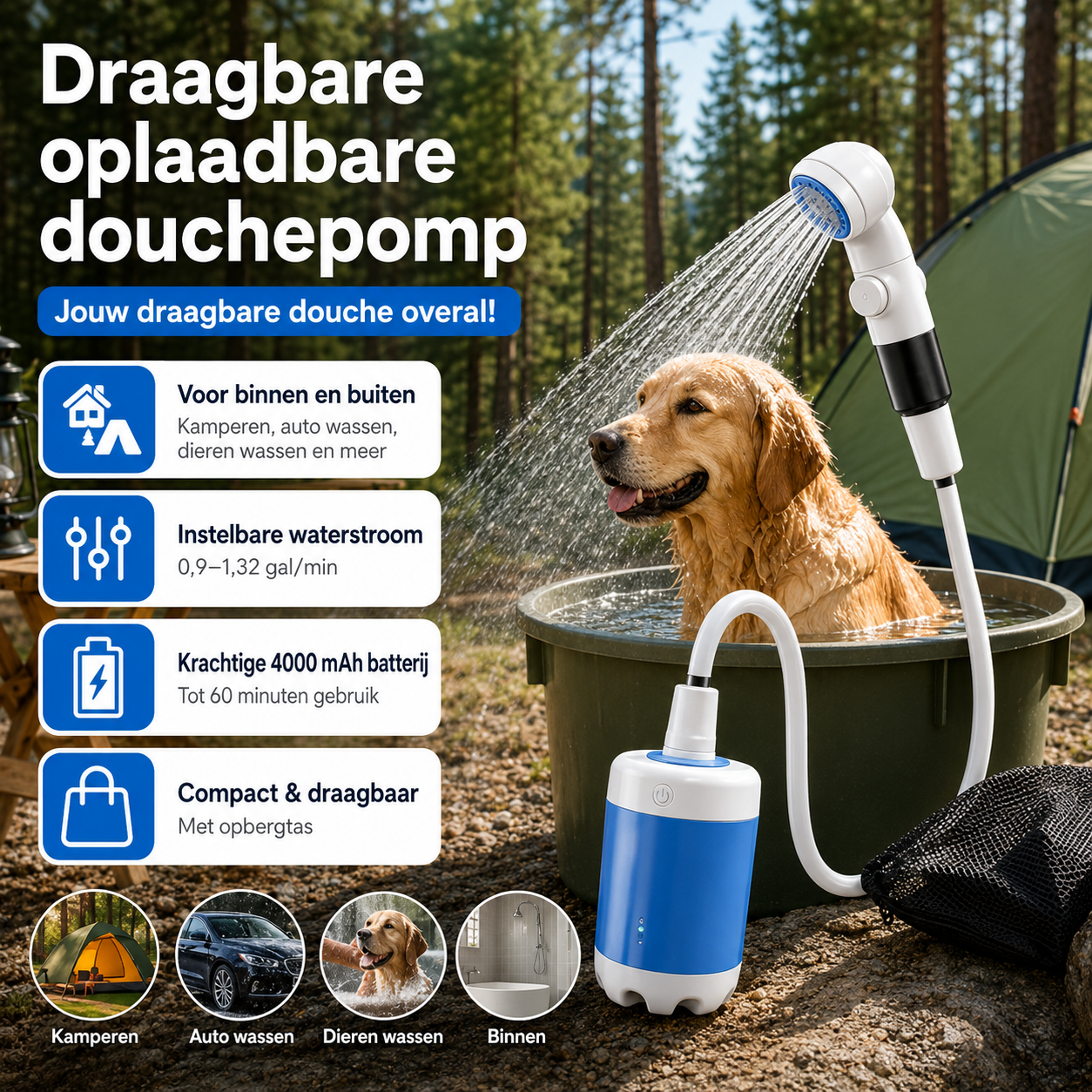 ShowerBuddy™ Draagbare Douchepomp